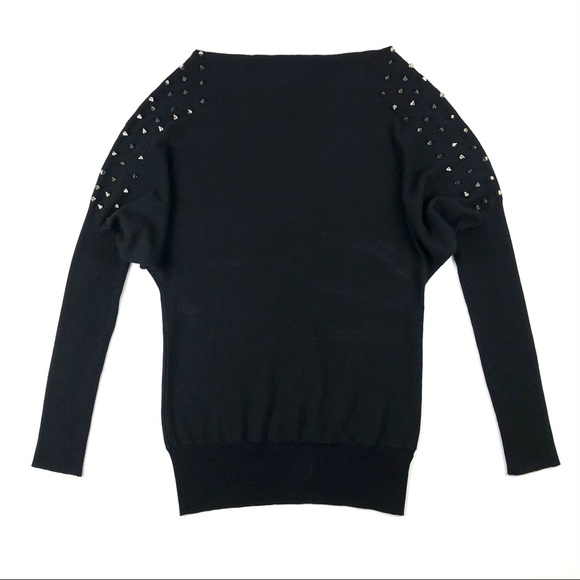 Bebe 2B Studded Spike Shoulder Sweater - Picture 3 of 11